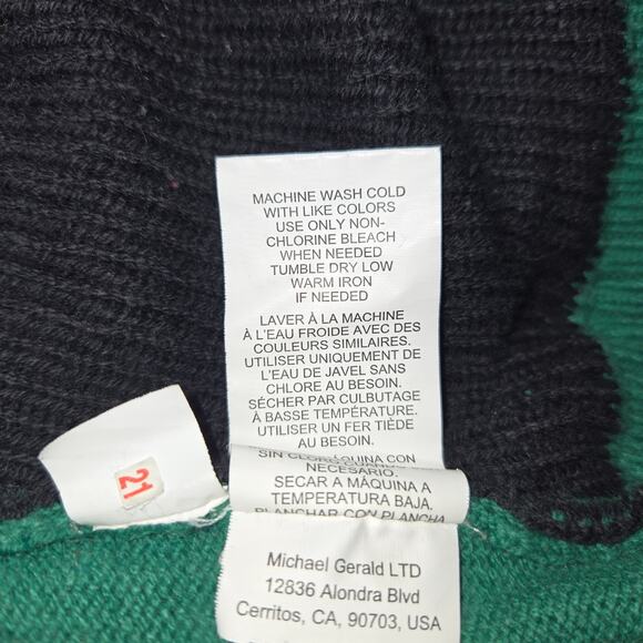 Ugly Christmas Sweater XL Pug Puppy Dog Santa hat Green Striped Holiday Funny - Picture 11 of 11